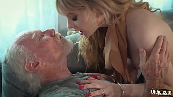 Molten gorgeous ash-blonde gags on aged grandfather shaft and she prays him to bang her tasty puss firmer until he jizzes in her facehole so she gulps it all