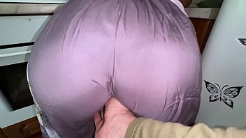 Stepson hoisted his step mother mini-skirt and eyed a thick rump for ass fucking bang-out